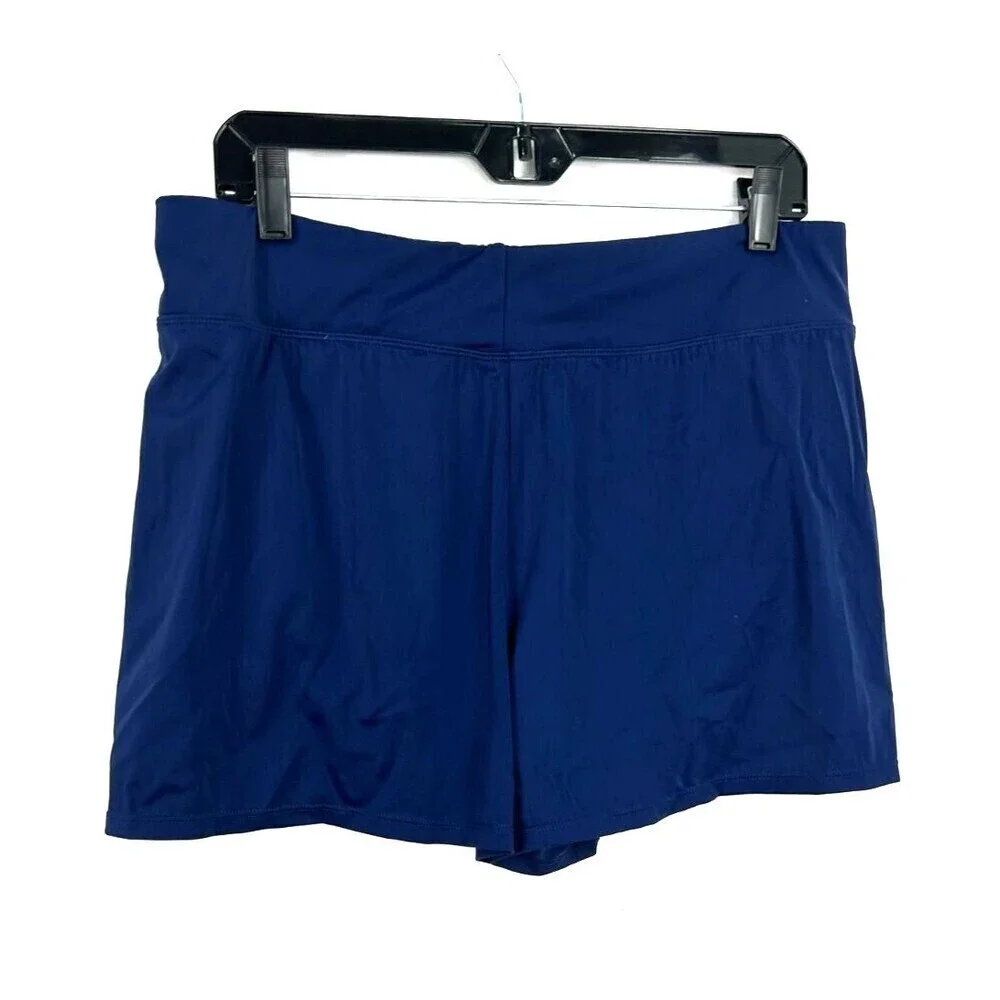 New Womens Swim Bottom Navy Boy Shorts Size 14 Summer Beach Vacation 1043H3 - Picture 2 of 9